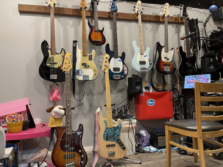Private basss and music equipment collection